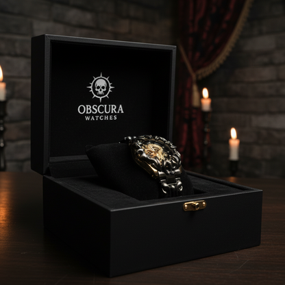 Obscura Watches - Black Flame Dragon Watch Gothic Box v2
